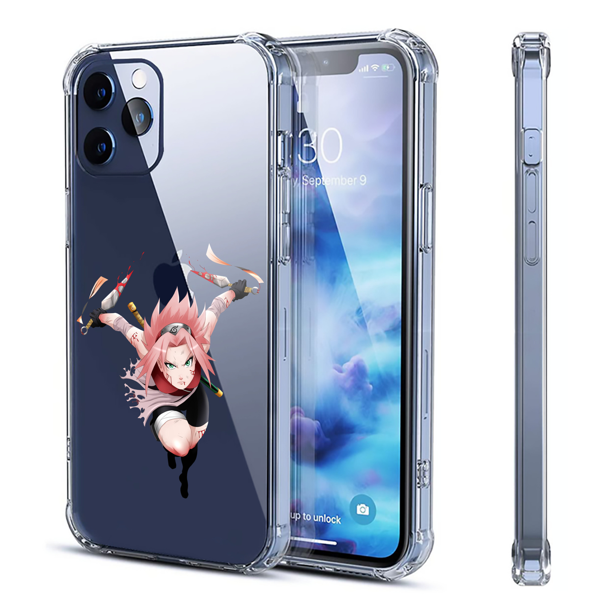 （画像用） NARUTO -ナルト- 春野サクラ Haruno Sakura 【iPhone 12シリーズ対応】透明スマホケース（クリアソフトケース）
